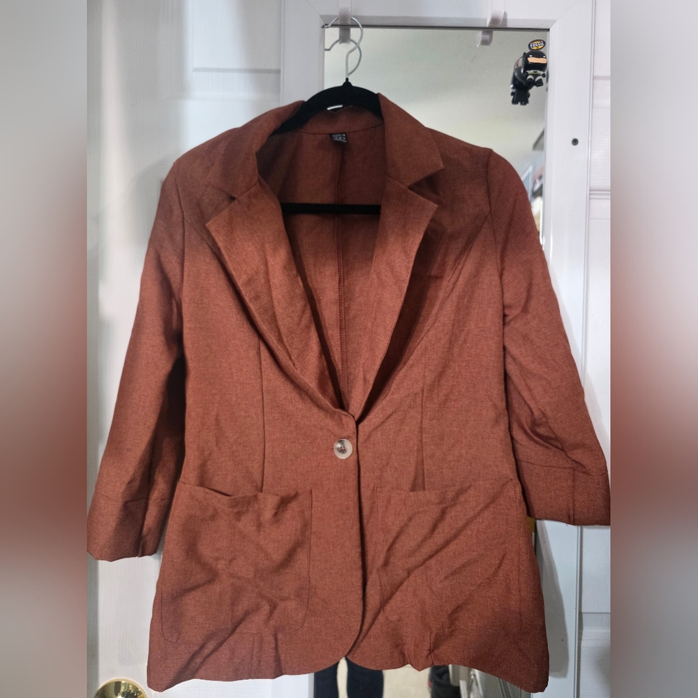 SHEIN Rust Blazer Jacket